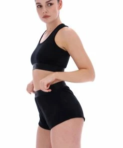 JUICY COUTURE BLACK RIBBED VELOUR RACER BRA