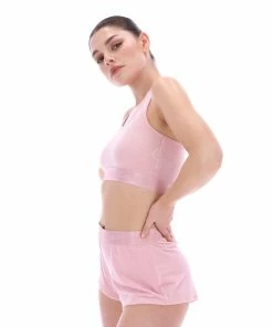 JUICY COUTURE ALMOND BLOSSOM RIBBED VELOUR FLARED SHORTS