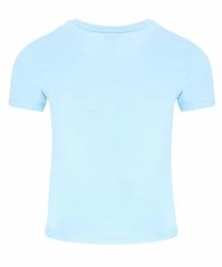 JUICY COUTURE TOPS COOL BLUE DIAMANTE SHORT SLEEVE SLOGAN TEE