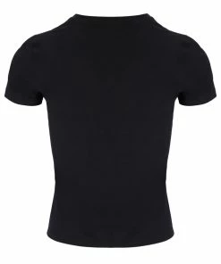 JUICY COUTURE BLACK DIAMANTE SHORT SLEEVE SLOGAN TEE TOPS