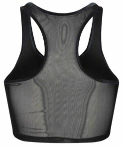 Juicy Couture UK TOPS BLACK VELVET AND MESH EMBROIDERED RACER BRA