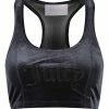 Juicy Couture UK TOPS BLACK VELVET AND MESH EMBROIDERED RACER BRA