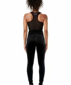 Juicy Couture UK TOPS BLACK VELVET AND MESH EMBROIDERED RACER BRA