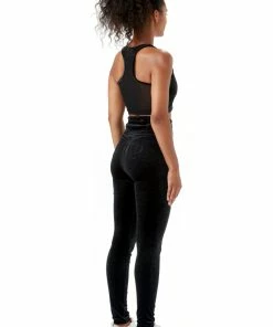 Juicy Couture UK TOPS BLACK VELVET AND MESH EMBROIDERED RACER BRA