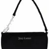 JUICY COUTURE BLACK VELOUR CHARM SHOULDER BAG SPRING SUMMER '22 COLLECTION