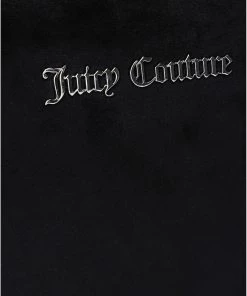 JUICY COUTURE BLACK VELOUR CHARM SHOULDER BAG SPRING SUMMER'22 COLLECTION