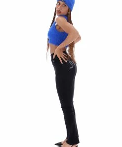 JUICY COUTURE PRINCESS BLUE FLUFFY KNIT CROP TOP