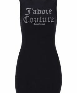 JUICY COUTURE BLACK J'ADORE DIAMANTE TANK DRESS