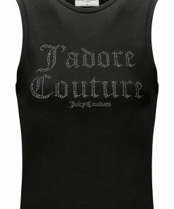 JUICY COUTURE BLACK J'ADORE DIAMANTE TANK