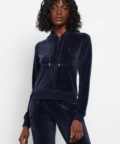 JUICY COUTURE NIGHT SKY BLUE ROBERTSON TRACKSUIT TOP WITH HOODIE TRACKSUITS