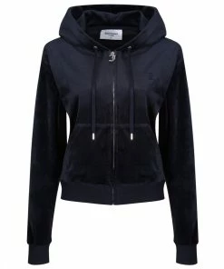 JUICY COUTURE NIGHT SKY BLUE ROBERTSON TRACKSUIT TOP WITH HOODIE TRACKSUITS