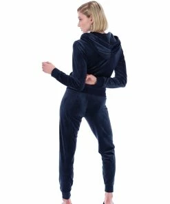 JUICY COUTURE NIGHT SKY BLUE CLASSIC VELOUR CUFFED JOGGER