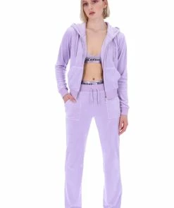 JUICY COUTURE TRACKSUITS PASTEL LILAC CLASSIC VELOUR DEL RAY POCKETED BOTTOMS