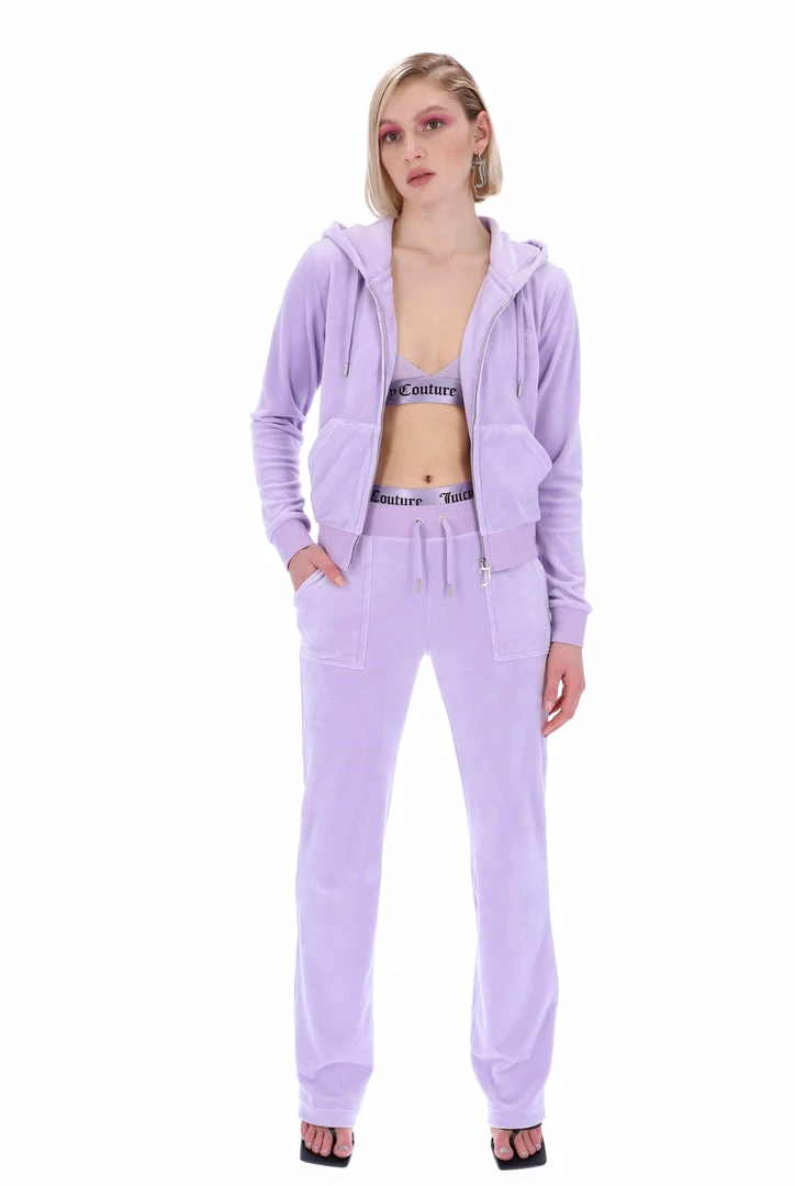 JUICY COUTURE TRACKSUITS PASTEL LILAC CLASSIC VELOUR DEL RAY POCKETED BOTTOMS