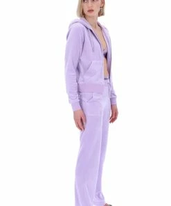JUICY COUTURE TRACKSUITS PASTEL LILAC CLASSIC VELOUR DEL RAY POCKETED BOTTOMS