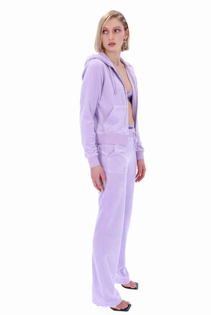 JUICY COUTURE TRACKSUITS PASTEL LILAC CLASSIC VELOUR DEL RAY POCKETED BOTTOMS