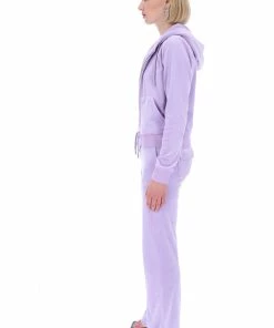 JUICY COUTURE PASTEL LILAC CLASSIC VELOUR ROBERTSON HOODIE TRACKSUITS