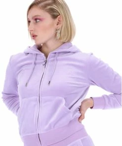 JUICY COUTURE PASTEL LILAC CLASSIC VELOUR ROBERTSON HOODIE TRACKSUITS