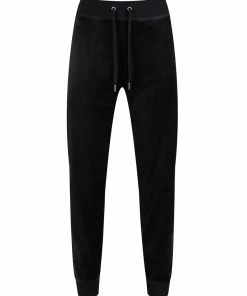 JUICY COUTURE TRACKSUITS BLACK CLASSIC VELOUR CUFFED JOGGER