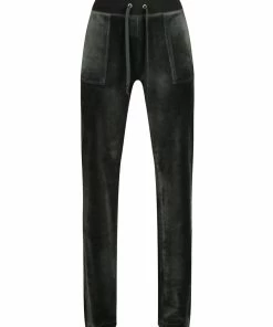 JUICY COUTURE TRACKSUITS DARK MOSS CLASSIC VELOUR DEL RAY POCKETED BOTTOMS