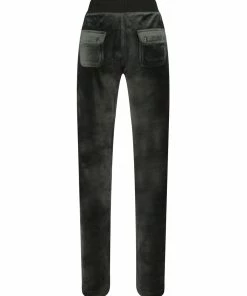 JUICY COUTURE TRACKSUITS DARK MOSS CLASSIC VELOUR DEL RAY POCKETED BOTTOMS