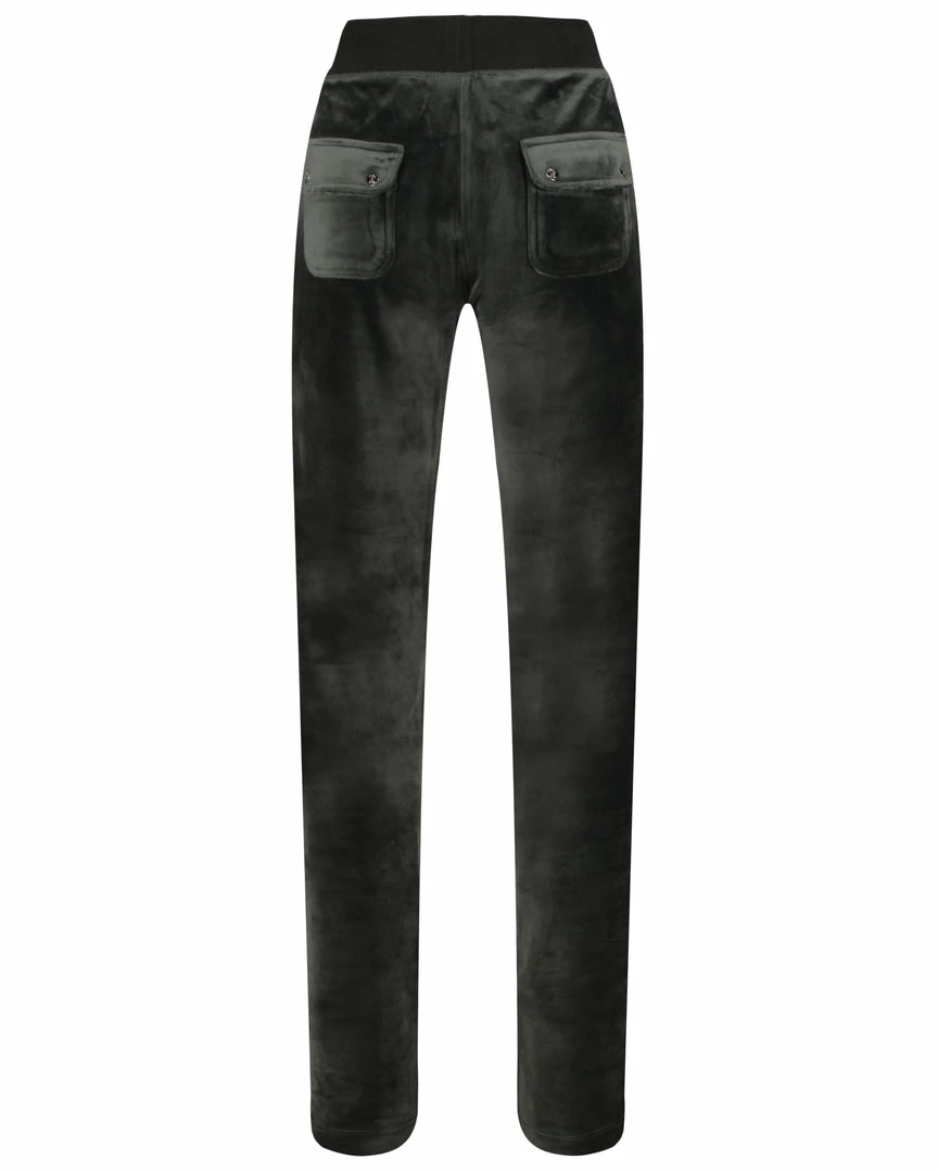 JUICY COUTURE TRACKSUITS DARK MOSS CLASSIC VELOUR DEL RAY POCKETED BOTTOMS