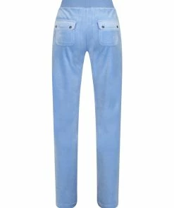 JUICY COUTURE DELLA ROBIA BLUE CLASSIC VELOUR DEL RAY POCKETED BOTTOMS TRACKSUITS
