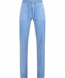 JUICY COUTURE DELLA ROBIA BLUE CLASSIC VELOUR DEL RAY POCKETED BOTTOMS TRACKSUITS