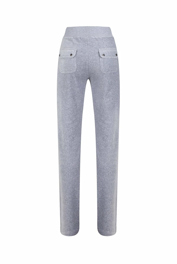 JUICY COUTURE SILVER MARL CLASSIC VELOUR DEL RAY POCKETED BOTTOMS SPRING SUMMER '22 COLLECTION