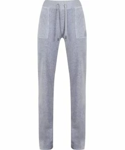 JUICY COUTURE SILVER MARL CLASSIC VELOUR DEL RAY POCKETED BOTTOMS SPRING SUMMER '22 COLLECTION