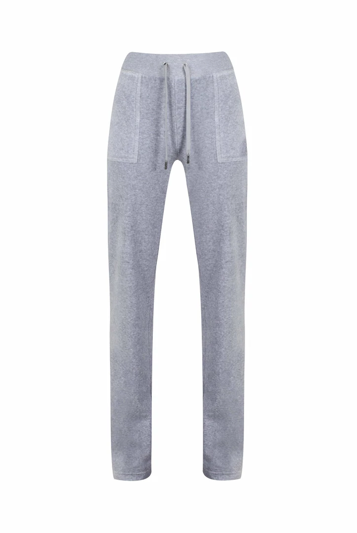 JUICY COUTURE SILVER MARL CLASSIC VELOUR DEL RAY POCKETED BOTTOMS SPRING SUMMER '22 COLLECTION
