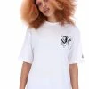 JUICY COUTURE WHITE SHORT SLEEVED GOTHIC VINE JC BOYFRIEND TEE TOPS