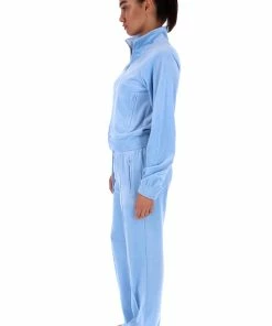 JUICY COUTURE POWDER BLUE VELOUR DIAMANTE TRACKTOP TRACKSUITS