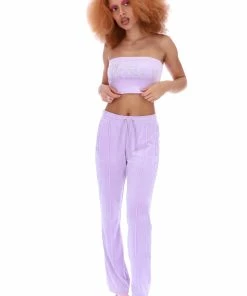 JUICY COUTURE PASTEL LILAC VELOUR DIAMANTE BANDEAU