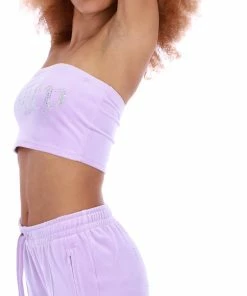 JUICY COUTURE PASTEL LILAC VELOUR DIAMANTE BANDEAU