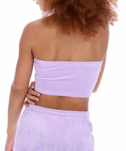 JUICY COUTURE PASTEL LILAC VELOUR DIAMANTE BANDEAU