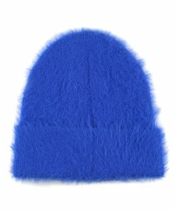 JUICY COUTURE ACCESSORIES PRINCESS BLUE FLUFFY KNIT DIAMANTE BEANIE