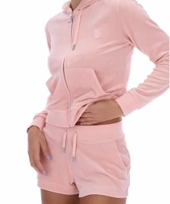 JUICY COUTURE PALE PINK CLASSIC VELOUR ROBERTSON HOODIE TRACKSUITS