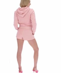 JUICY COUTURE PALE PINK TERRY TOWELLING ROBERTSON HOODIE TRACKSUITS