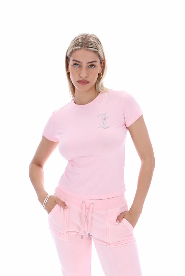 JUICY COUTURE ALMOND BLOSSOM DIAMANTE JC GIRLFRIEND TEE