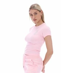 JUICY COUTURE ALMOND BLOSSOM DIAMANTE JC GIRLFRIEND TEE