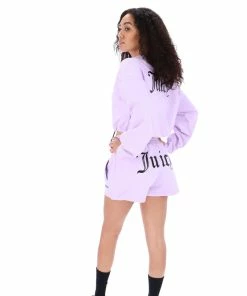 JUICY COUTURE PASTEL LILAC BOXY CROP SWEATSHIRT TRACKSUITS