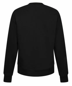 JUICY COUTURE TRACKSUITS BLACK FLOCKED CREW NECK SWEATSHIRT