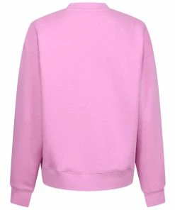 JUICY COUTURE TRACKSUITS ORCHID PINK FLOCKED CREW NECK SWEATSHIRT
