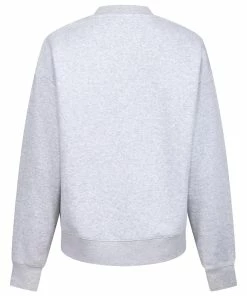 JUICY COUTURE TRACKSUITS SILVER MARL FLOCKED CREW NECK SWEATSHIRT