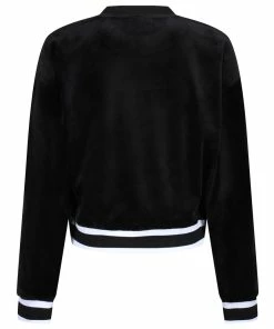 JUICY COUTURE BLACK VELOUR CREW NECK SWEATSHIRT TRACKSUITS