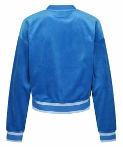 JUICY COUTURE PRINCESS BLUE VELOUR CREW NECK SWEATSHIRT