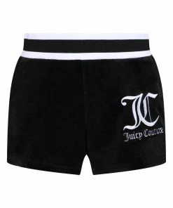 JUICY COUTURE TRACKSUITS BLACK BOYFRIEND VELOUR SHORTS