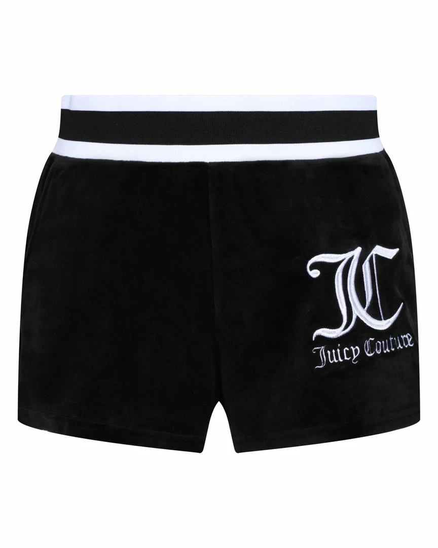 JUICY COUTURE TRACKSUITS BLACK BOYFRIEND VELOUR SHORTS