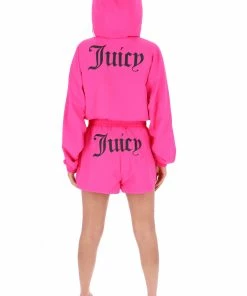 JUICY COUTURE PINK GLO LIGHTWEIGHT RUNNING JACKET TRACKSUITS